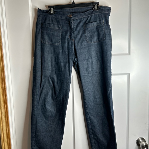 Eileen Fisher Womens Size M Women’s Denim Trousers Pants Blue Dark Wash 6285 - Picture 1 of 8